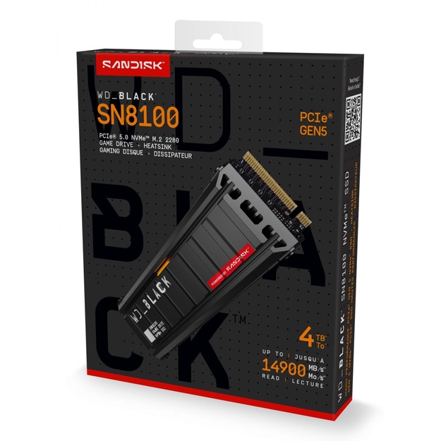 SSD|SANDISK|2400xTBW rating|NVMe Yes|PCI Express 5.0|M.2|4000 GB|WDS400T1XHM-00CMT0