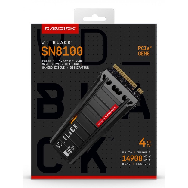 SSD|SANDISK|2400xTBW rating|NVMe Yes|PCI Express 5.0|M.2|4000 GB|WDS400T1XHM-00CMT0