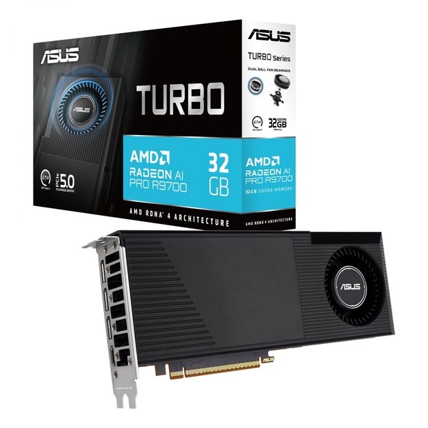 Graphics Card|ASUS|AMD|Radeon AI PRO R9700|32 GB|GDDR6|256 bit|PCI Express 5.0|Active|TURBO-AI-PRO-R9700-32G