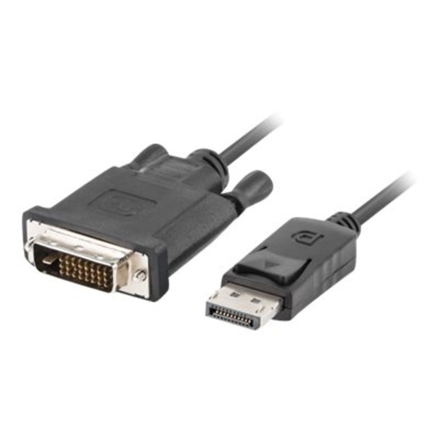 LANBERG CA-DPDV-10CU-0010-BK Lanberg cable Displayport(M) V1.2->DVI-D(M)(24+1) 1m Black DUAL LINK