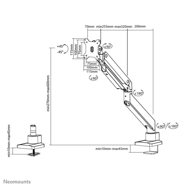 MONITOR ACC DESK MOUNT 10-49 /NM-D775WHITEPLUS NEOMOUNTS