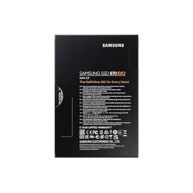 Kietasis diskas (SSD) vidinis SAMSUNG 870 EVO 1TB SATA III 2.5inch SSD 560MB/s read 530MB/s write