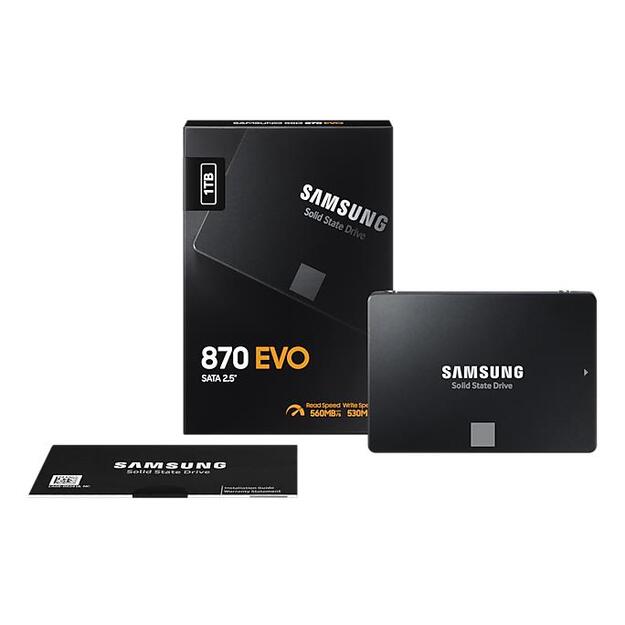 Kietasis diskas (SSD) vidinis SAMSUNG 870 EVO 1TB SATA III 2.5inch SSD 560MB/s read 530MB/s write