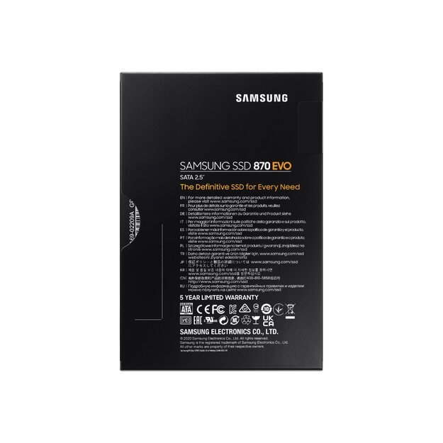 Kietasis diskas (SSD) vidinis SAMSUNG 870 EVO 1TB SATA III 2.5inch SSD 560MB/s read 530MB/s write 35