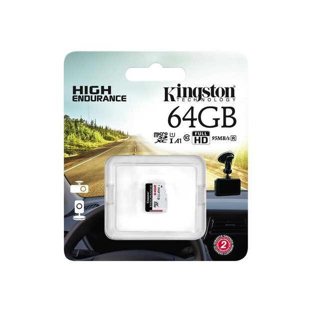 Atminties kortelė KINGSTON 64GB microSDXC Endurance 95R/45W C10 A1 UHS-I Card Only