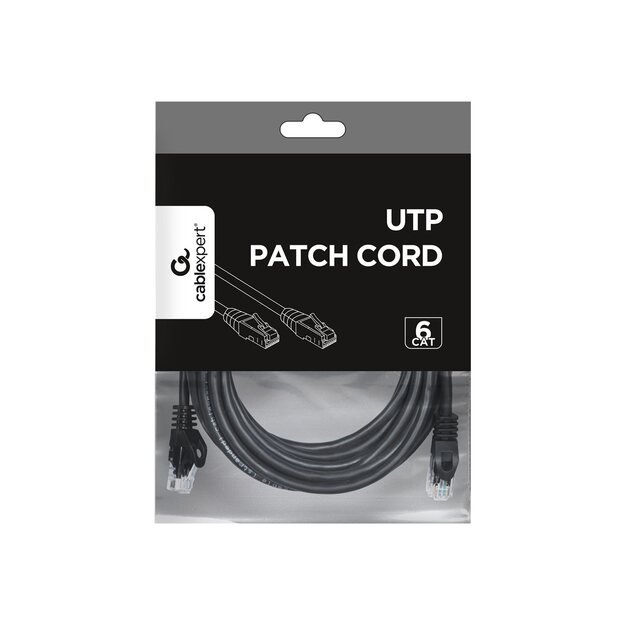 GEMBIRD PP6U-5M/BK Gembird UTP Cat6 Patch cord, 5 m, black