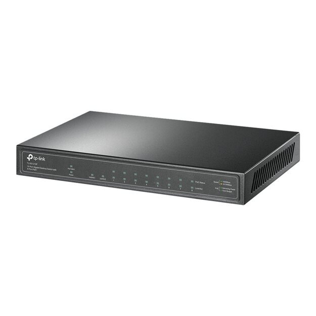 Komutatorius TP-LINK TL-SG1210P Desktop 9x10Base-T 100Base-TX 1000Base-T 1xSFP PoE+ ports 8