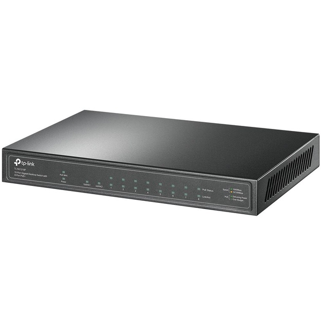 Komutatorius TP-LINK TL-SG1210P Desktop 9x10Base-T 100Base-TX 1000Base-T 1xSFP PoE+ ports 8