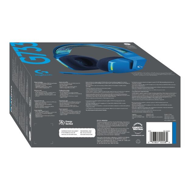 Ausinės HEADSET GAMING G733 WRL/BLUE 981-000943 LOGITECH