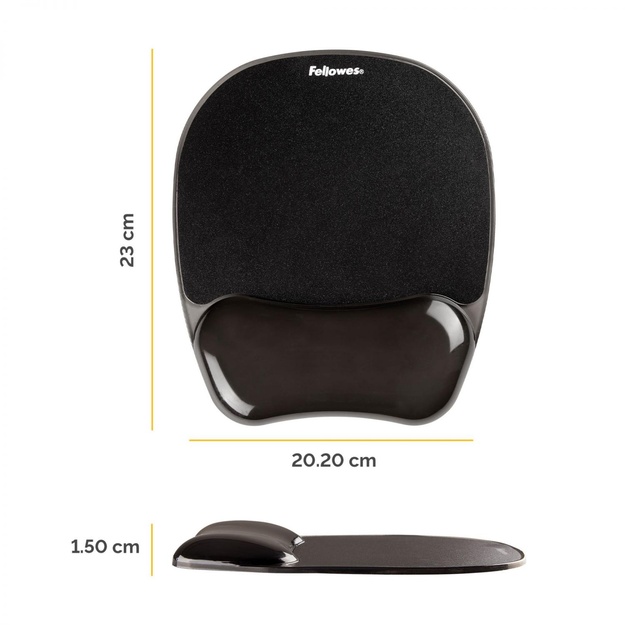 Pelės kilimėlis MOUSE PAD CRYSTAL GEL/BLACK 9112101 FELLOWES