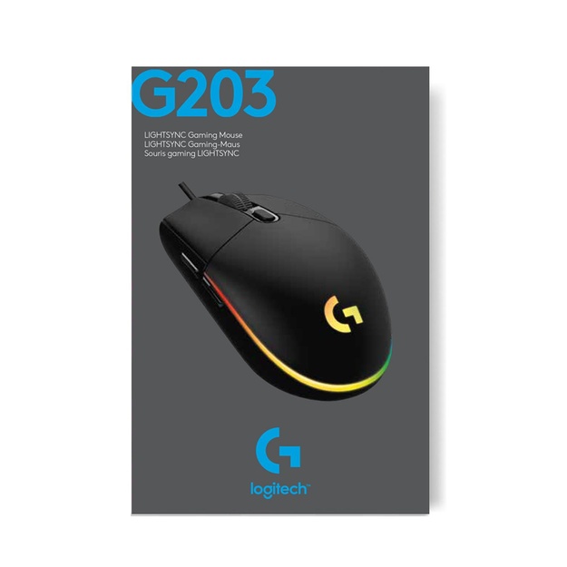 Kompiuterinė pelė laidinė MOUSE USB OPTICAL G203/BLACK 910-005796 LOGITECH