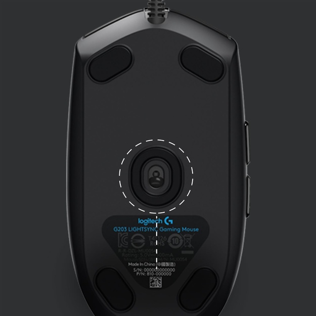 Kompiuterinė pelė laidinė MOUSE USB OPTICAL G203/BLACK 910-005796 LOGITECH