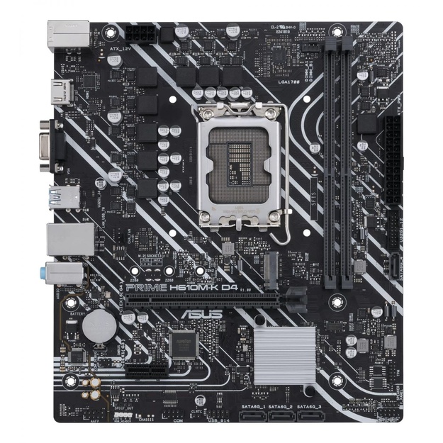 Pagrindinė plokštė|ASUS|Intel H610|LGA1700|MicroATX|Memory DDR4|Memory slots 2|1xPCI-Express 3.0 1x|1xPCI-Express 4.0 16x|1xM.2|1x15pin D-sub|1xHDMI|2xAudio-In|1xAudio-Out|4xUSB 2.0|2xUSB 3.2|1xPS/2|1xRJ45|PRIMEH610M-KD4