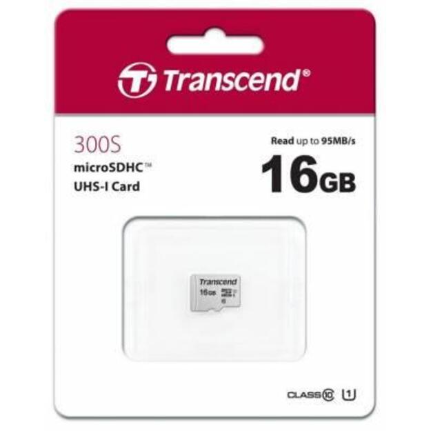 Atminties kortelė MEMORY MICRO SDHC 16GB UHS-I/CLASS10 TS16GUSD300S TRANSCEND