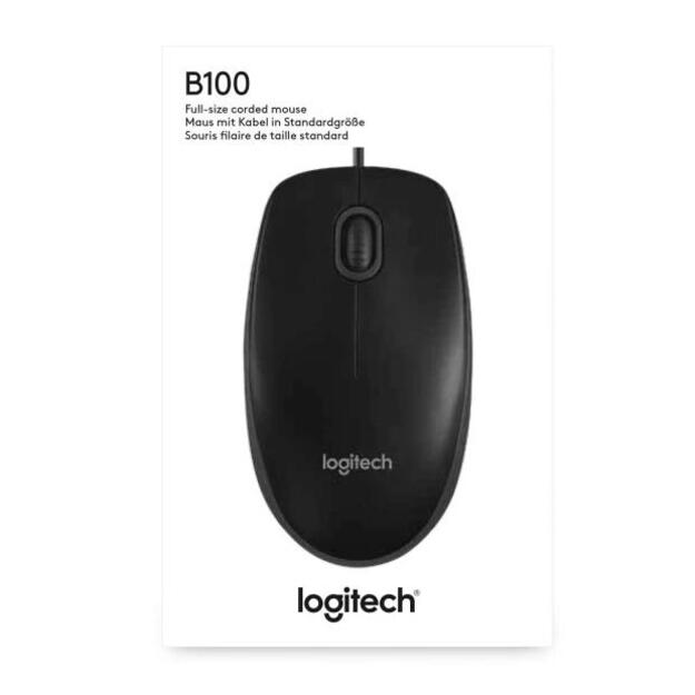 Kompiuterinė pelė laidinė MOUSE USB OPTICAL B100/BLACK OEM 910-003357 LOGITECH