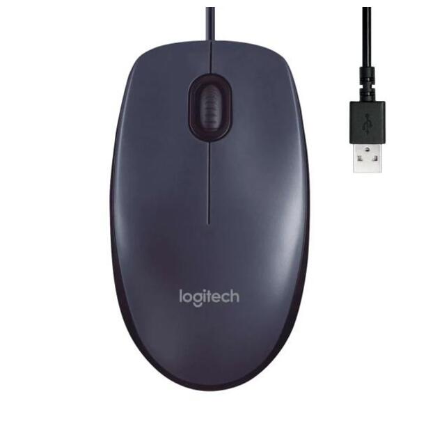 Kompiuterinė pelė laidinė MOUSE USB OPTICAL B100/BLACK OEM 910-003357 LOGITECH