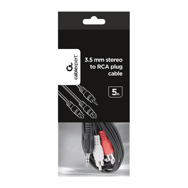 Audio adapteris 3.5MM TO 2RCA 5M/CCA-458-5M GEMBIRD