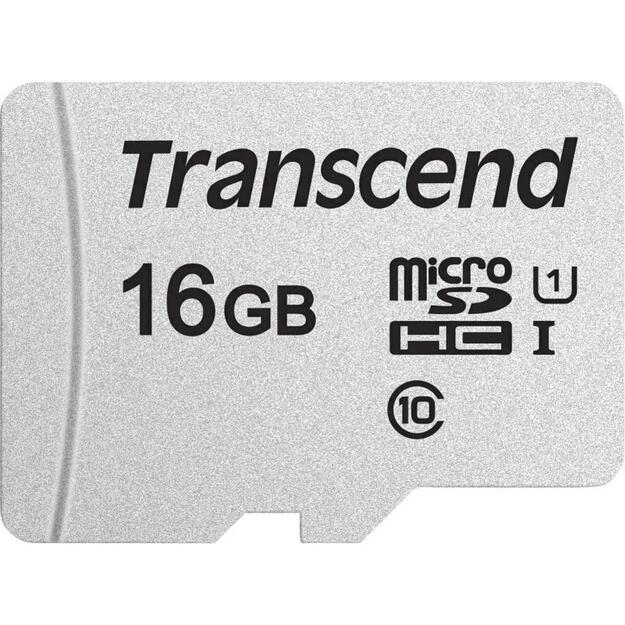 Atminties kortelė su adapteriu MEMORY MICRO SDHC 16GB W/ADAP/C10 TS16GUSD300S-A TRANSCEND 1