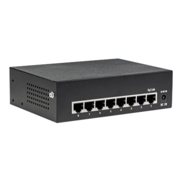 Komutatorius INTELLINET 8-Port PoE+ Gigabit Switch 8 x PoE Ports IEEE 802.3at/af Power-over-Ethernet PoE+/PoE confirm 60W Desktop