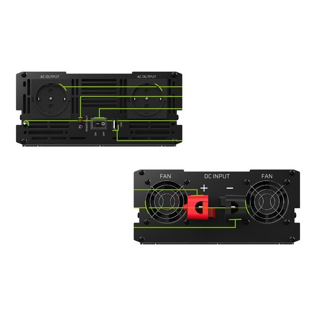 GREEN CELL Car Power Inverter 24V to 230V Pure Sine 2000W 23