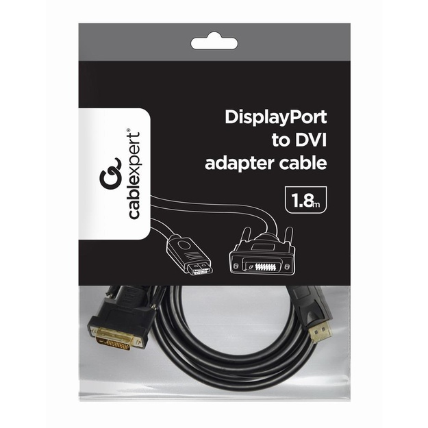 Vaizdo kabelis - adapteris DISPLAY PORT TO DVI/1.8M CC-DPM-DVIM-6 GEMBIRD