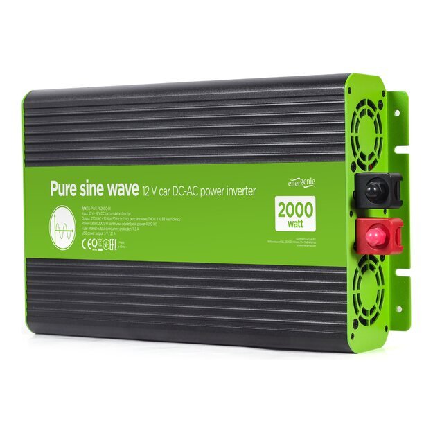 ENERGENIE 12 V Pure sine wave car DC-AC power inverter 2000 W