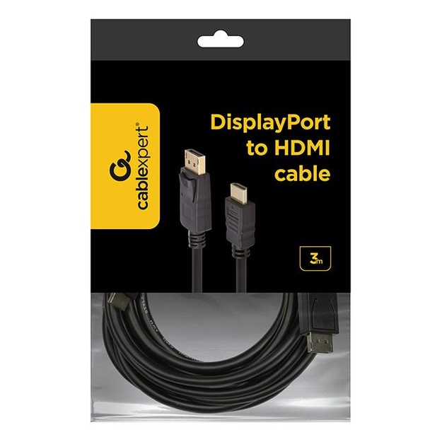 Vaizdo kabelis - adapteris DISPLAY PORT TO HDMI 3M/CC-DP-HDMI-3M GEMBIRD