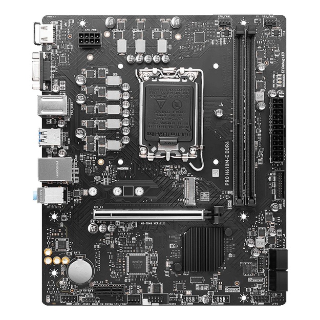 Pagrindinė plokštė |MSI|Intel H610|LGA1700|MicroATX|Memory DDR4|Memory slots 2|1xPCI-Express 1x|1xPCI-Express 16x|1xM.2|1x15pin D-sub|1xHDMI|4xUSB 2.0|2xUSB 3.2|1xPS/2|1xRJ45|3xAudio port|PROH610M-EDDR4