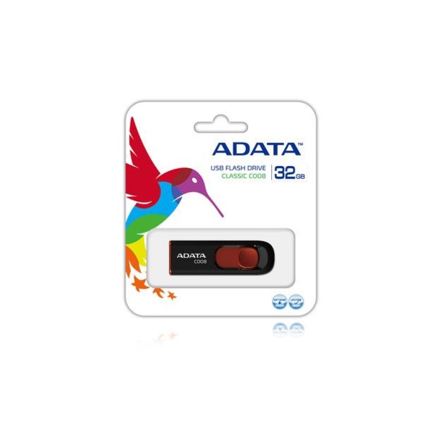 USB raktas USB2 32GB/BLACK/RED AC008-32G-RKD A-DATA
