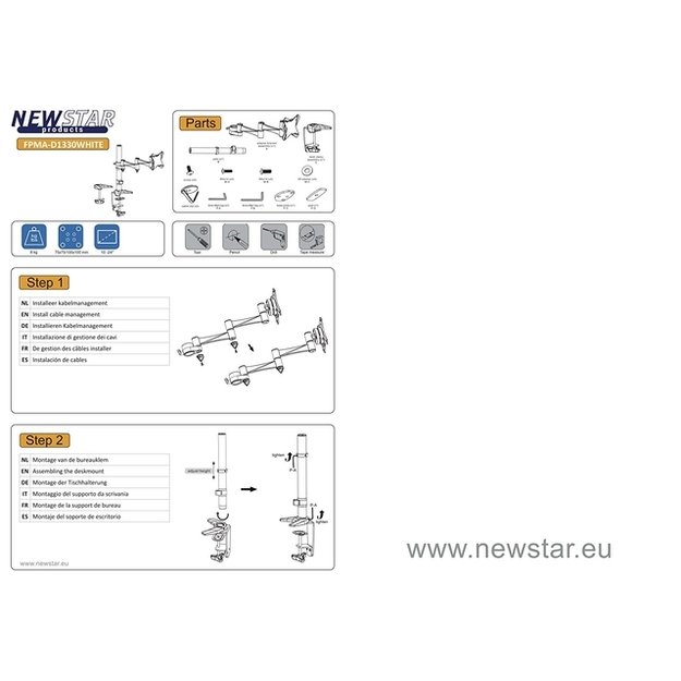 Monitoriaus laikiklis 10-24 /FPMA-D1330WHITE NEOMOUNTS