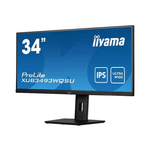 IIYAMA XUB3493WQSU-B5 34inch UW ETE IPS-panel 3440x1440 FreeSync 3000:1 400cd/m2 0.4ms MPRT HDR 2xHDMI 2xDP USB-HUB Speakers