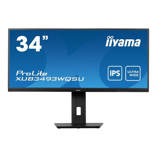 IIYAMA XUB3493WQSU-B5 34inch UW ETE IPS-panel 3440x1440 FreeSync 3000:1 400cd/m2 0.4ms MPRT HDR 2xHDMI 2xDP USB-HUB Speakers