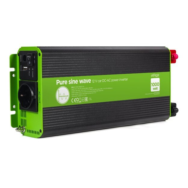 ENERGENIE 12 V Pure sine wave car DC-AC power inverter 1000 W