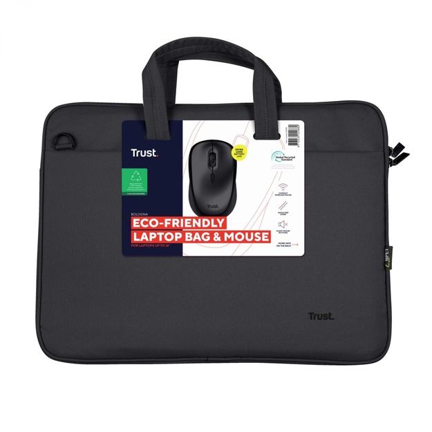 NB CASE BOLOGNA 16  +MOUSE SET/BLACK 24988 TRUST
