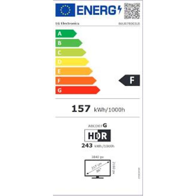 TV Set|LG|86 |4K/Smart|3840x2160|Wireless LAN|Bluetooth|webOS|86UR78003LB
