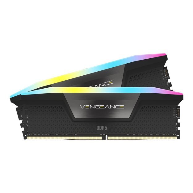 CORSAIR VENGEANCE RGB 32GB 2x16GB DDR5 6000MT/s DIMM Unbuffered 36-44-44-96 Std PMIC XMP 3.0 Black Heatspreader PCB 1.4V