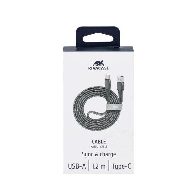 CABLE USB-C TO USB2.0 1.2M/GREY PS6102 GR12 RIVACASE