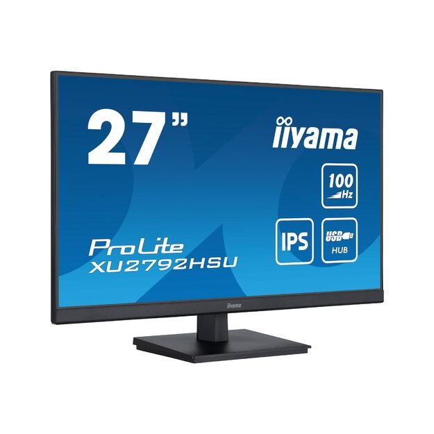 IIYAMA XU2792HSU-B6 27inch ETE IPS-panel 1920x1080 100Hz 250cd/m Speakers HDMI DisplayPort 0.4ms MPRT FreeSync USB-HUB