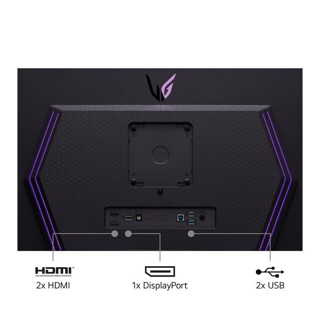 Monitor|LG|27GS95QE-B|26.5 |Gaming|Panel OLED|2560x1440|16:9|240Hz|0.03 ms|Swivel|Pivot|Height adjustable|Tilt|27GS95QE-B 4