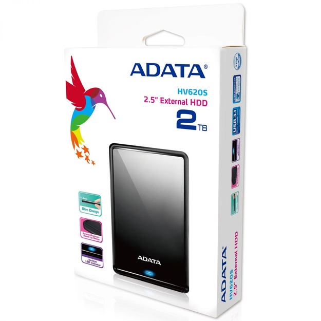 External HDD|ADATA|HV620S|2TB|USB 3.1|Colour Black|AHV620S-2TU31-CBK