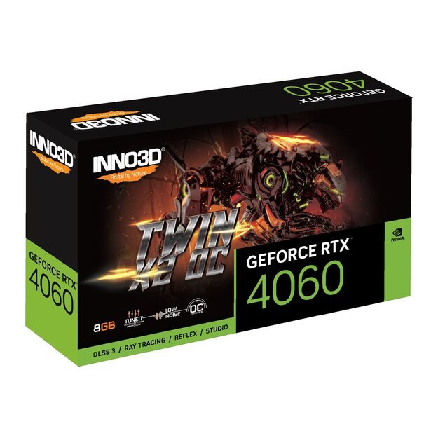 INNO3D GeForce RTX 4060 Twin X2 OC 8GB GDDR6 1xHDMI 3xDP
