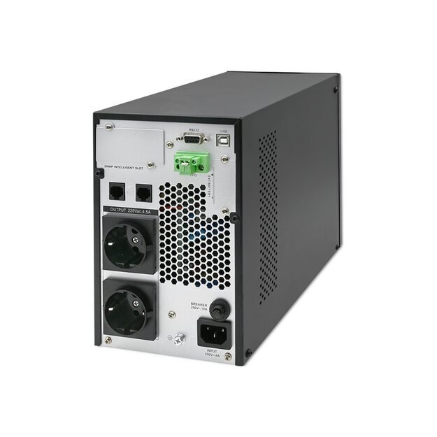 QOLTEC 52280 Uninterruptible Power Supply UPS / 1kVA / 1000W / Power factor 1.0 / LCD / EPO / USB / Online