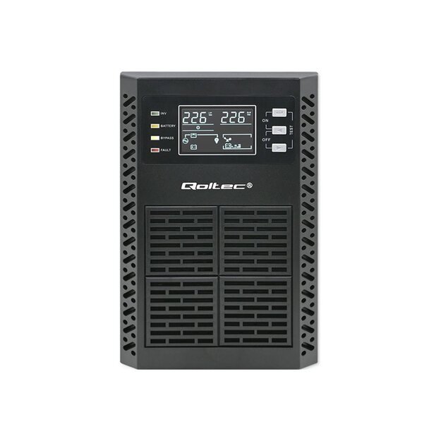 QOLTEC 52280 Uninterruptible Power Supply UPS / 1kVA / 1000W / Power factor 1.0 / LCD / EPO / USB / Online