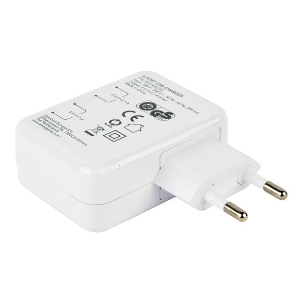 ENERGENIE EG-U4AC-02 4-port Universal USB charger 3.1 A white