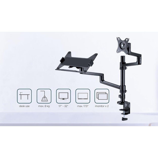 DISPLAY ACC MOUNTING ARM/NB TRAY MA-DA-04 GEMBIRD