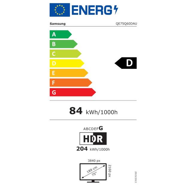 TV Set|SAMSUNG|65 |4K/Smart|QLED|3840x2160|Tizen|Black|QE75Q60DAUXXH