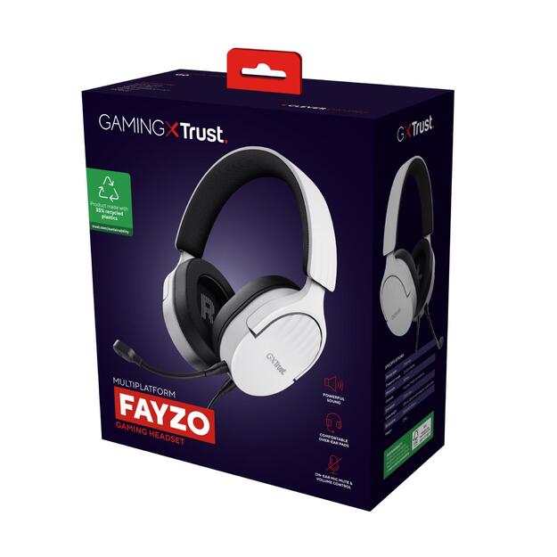 HEADSET GXT489W FAYZO/WHT 25210 TRUST 9