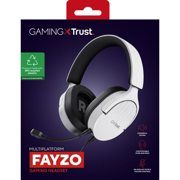 HEADSET GXT489W FAYZO/WHT 25210 TRUST 10