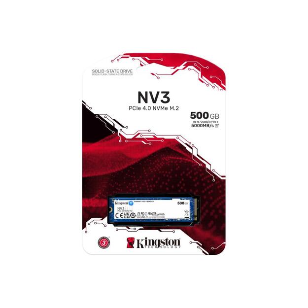 KINGSTON 500GB NV3 M.2 2280 PCIe 4.0 NVMe SSD