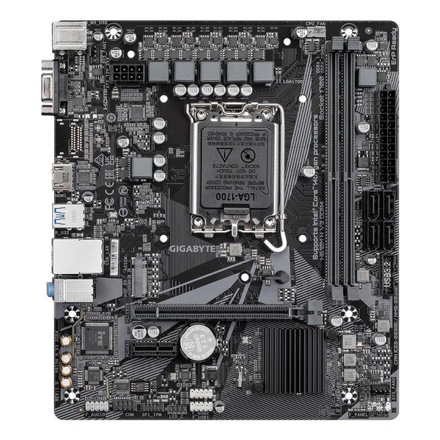 Mainboard|GIGABYTE|Intel H610|LGA1700|Micro-ATX|Memory DDR4|Memory slots 2|1xPCI-Express 3.0 1x|1xPCI-Express 4.0 16x|1xM.2|1x15pin D-sub|1xHDMI|4xUSB 2.0|2xUSB 3.2|1xPS/2|1xRJ45|3xAudio port|H610MHV3DDR4